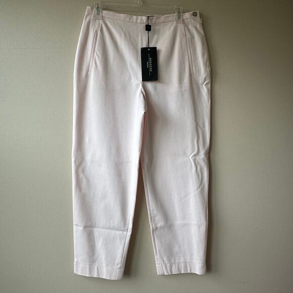 NEW Weekend Max Mara Ankle Trouser Pants Pale Pink 12 Career Quiet Luxury Preppy - Picture 1 of 13